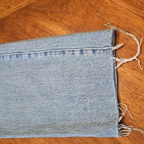 Madewell Light BNWT Fringe Curve Vintage Boho Distressed Oversize Jean Sz 32 - Picture 4 of 11